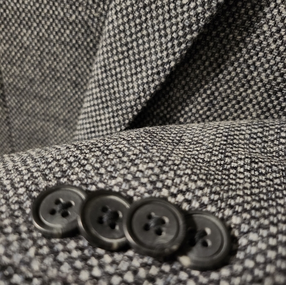 Kenneth Cole AWEARNESS Grey Sport Coat Blazer Size 38 Long Elbow Patch - Picture 3 of 7